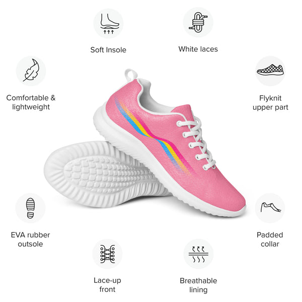 Original Pansexual Pride Colors Pink Athletic Shoes - Women Sizes