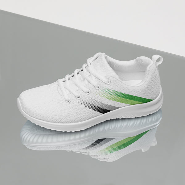 Aromantic Pride Colors Modern White Athletic Shoes - Women Sizes