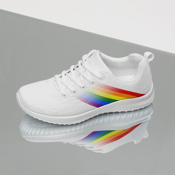 Gay Pride Colors Modern White Athletic Shoes - Women Sizes