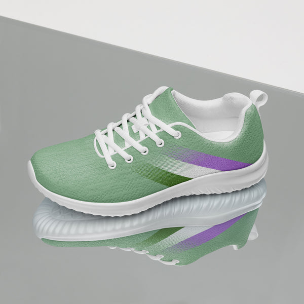 Genderqueer Pride Colors Modern Green Athletic Shoes - Women Sizes