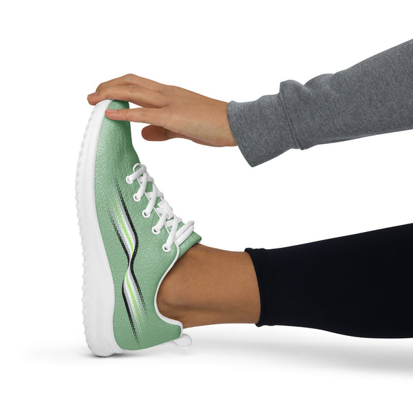 Original Agender Pride Colors Green Athletic Shoes - Women Sizes