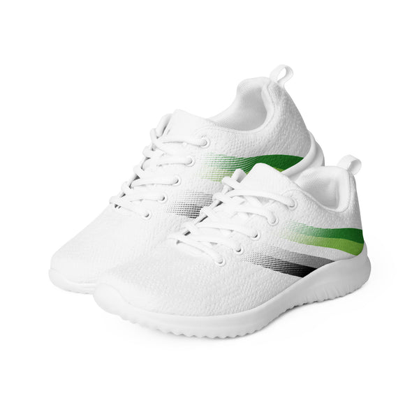 Aromantic Pride Colors Modern White Athletic Shoes - Women Sizes