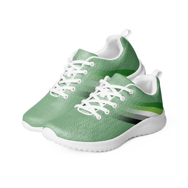 Aromantic Pride Colors Modern Green Athletic Shoes - Women Sizes