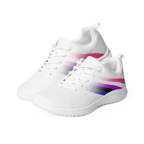 Genderfluid Pride Colors Modern White Athletic Shoes - Women Sizes