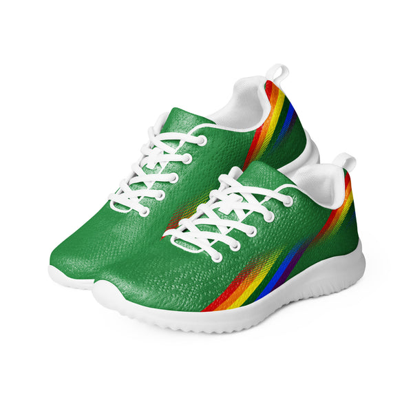 Modern Gay Pride Green Athletic Shoes - Women Sizes