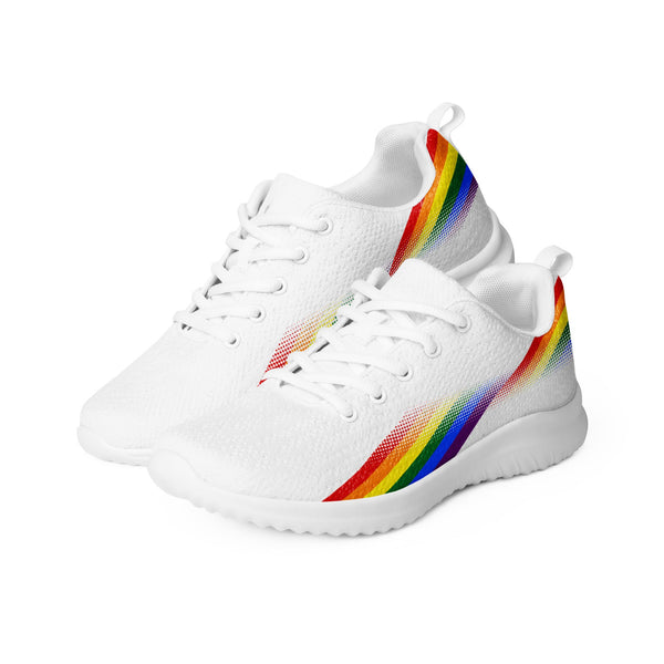 Modern Gay Pride White Athletic Shoes