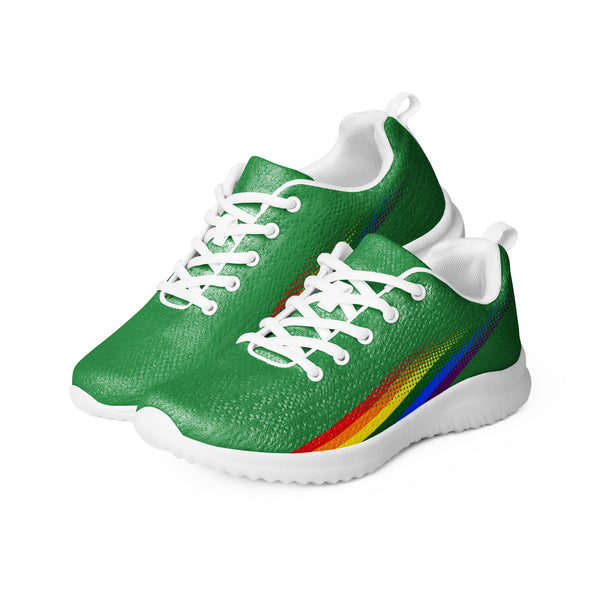Gay Pride Colors Original Green Athletic Shoes - Women Sizes