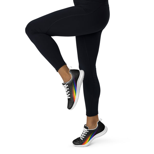 Gay Pride Colors Original Black Athletic Shoes - Women Sizes