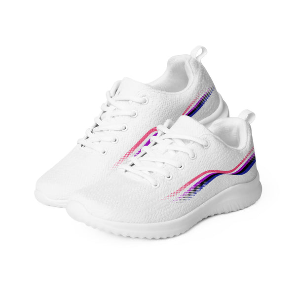 Original Genderfluid Pride Colors White Athletic Shoes - Women Sizes