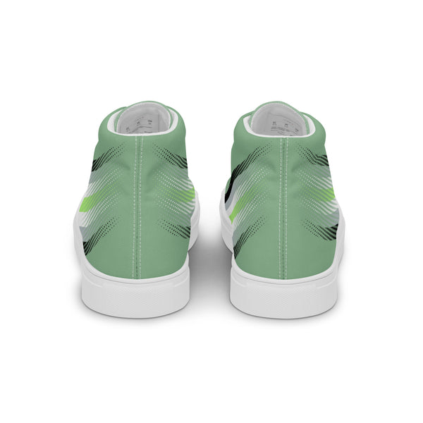 Agender Pride Colors Original Green High Top Shoes - Women Sizes