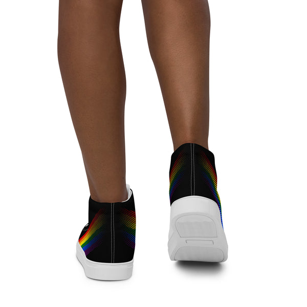 Gay Pride Colors Original Black High Top Shoes - Women Sizes