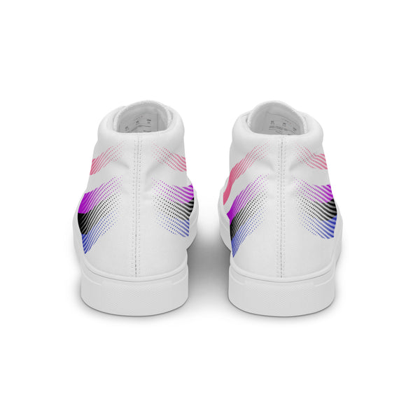 Genderfluid Pride Colors Original White High Top Shoes - Women Sizes