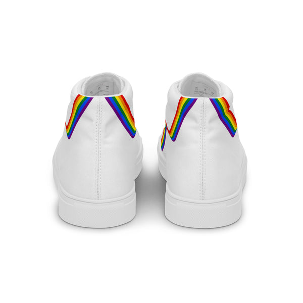 Original Gay Pride Colors White High Top Shoes - Women Sizes