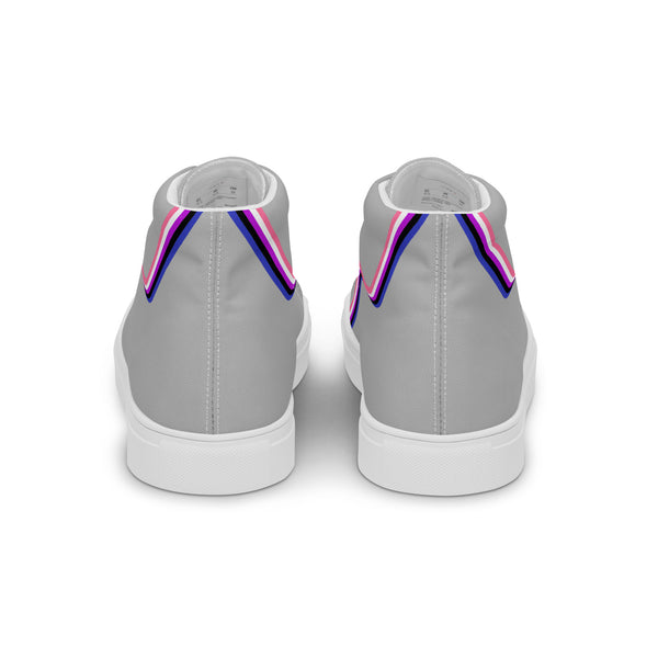 Original Genderfluid Pride Colors Gray High Top Shoes - Women Sizes