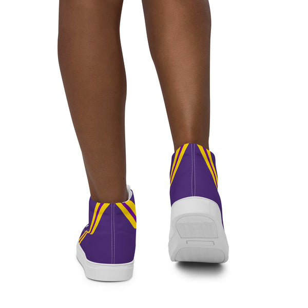 Original Intersex Pride Colors Purple High Top Shoes - Women Sizes