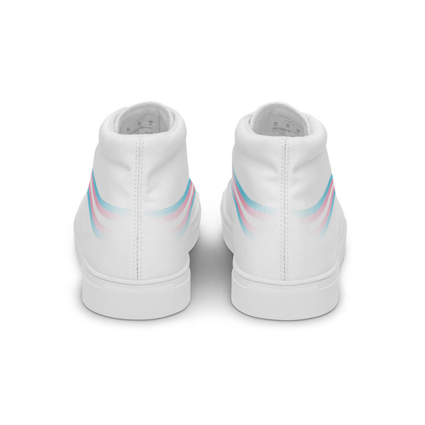 Casual Transgender Pride Colors White High Top Shoes - Women Sizes