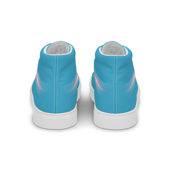 Casual Transgender Pride Colors Blue High Top Shoes - Women Sizes