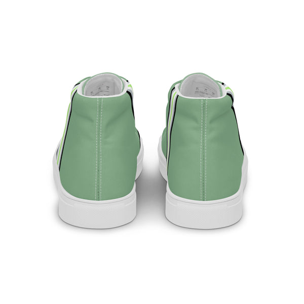 Classic Agender Pride Colors Green High Top Shoes - Women Sizes