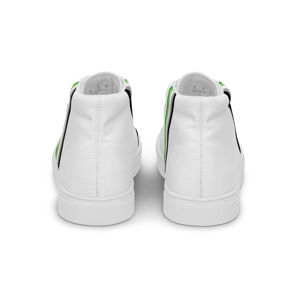 Classic Aromantic Pride Colors White High Top Shoes - Women Sizes