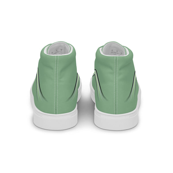 Trendy Agender Pride Colors Green High Top Shoes - Women Sizes