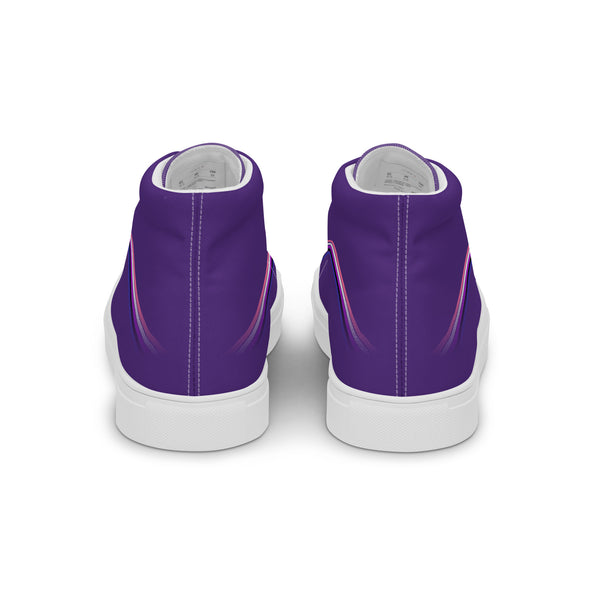 Trendy Genderfluid Pride Colors Purple High Top Shoes - Women Sizes