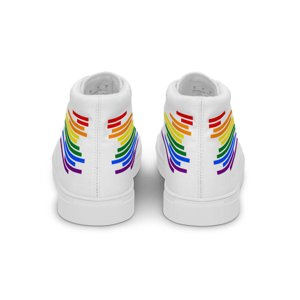 Modern Gay Pride Colors White High Top Shoes - Women Sizes