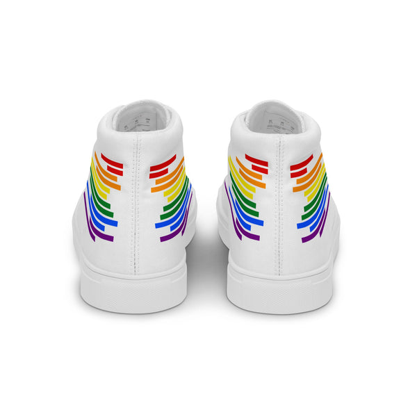 Modern Gay Pride Colors White High Top Shoes