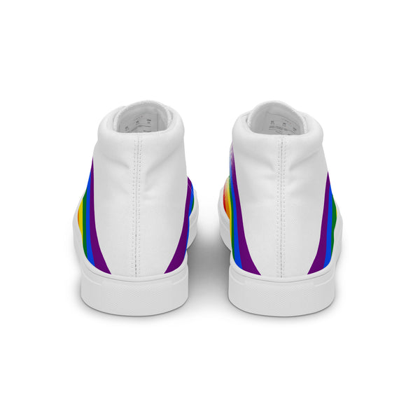Gay Pride Colors Modern White High Top Shoes - Women Sizes