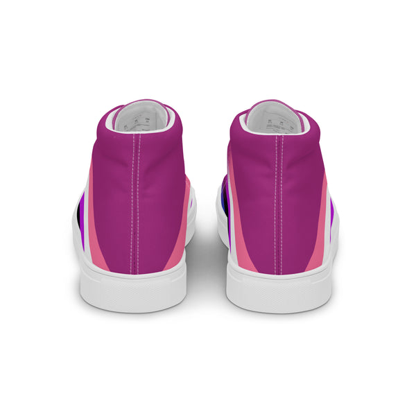 Genderfluid Pride Colors Modern Violet High Top Shoes - Women Sizes