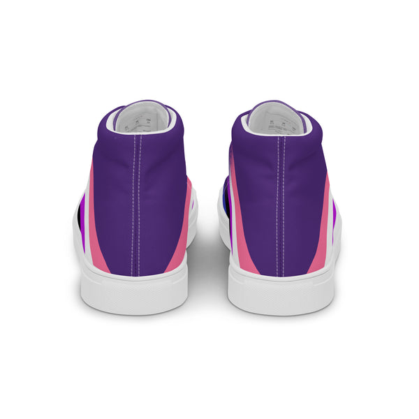 Genderfluid Pride Colors Modern Purple High Top Shoes - Women Sizes