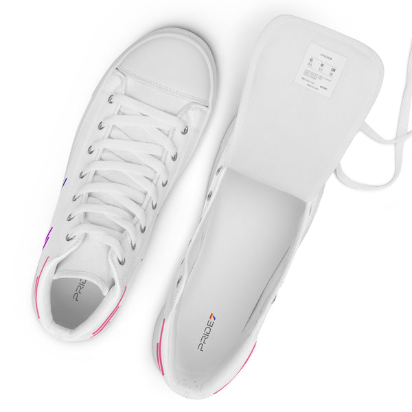 Modern Genderfluid Pride Colors White High Top Shoes - Women Sizes