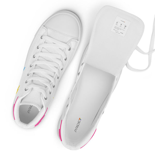 Modern Pansexual Pride Colors White High Top Shoes