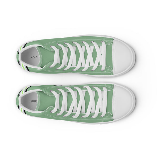 Original Agender Pride Colors Green High Top Shoes - Women Sizes