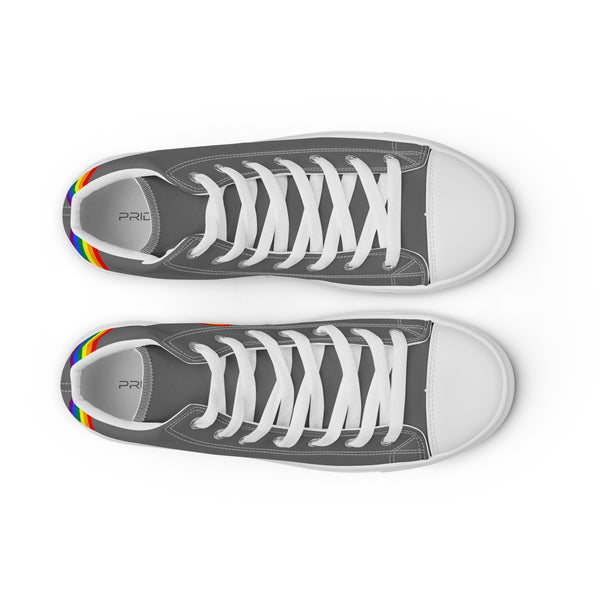 Original Gay Pride Colors Gray High Top Shoes - Women Sizes