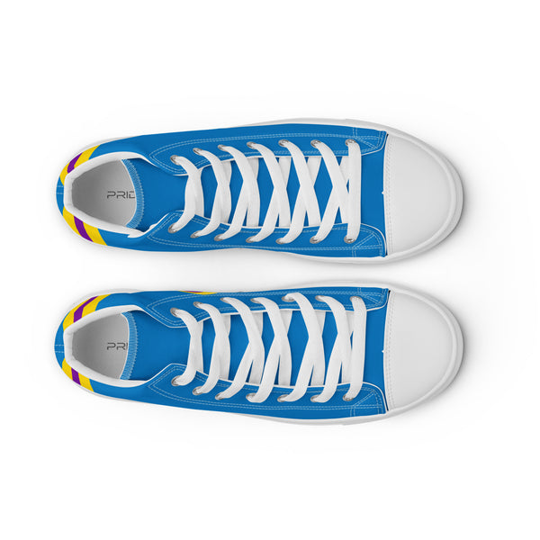 Original Intersex Pride Colors Blue High Top Shoes - Women Sizes