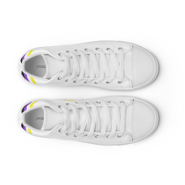 Original Non-Binary Pride Colors White High Top Shoes - Women Sizes
