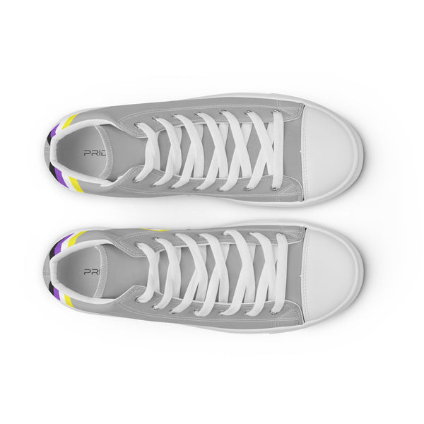 Original Non-Binary Pride Colors Gray High Top Shoes - Women Sizes