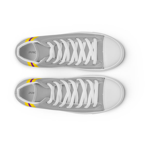 Classic Intersex Pride Colors Gray High Top Shoes - Women Sizes