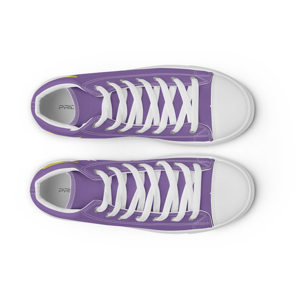 Modern Non-Binary Pride Colors Purple High Top Shoes - Women Sizes