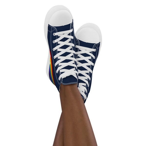 Gay Pride Colors Original Navy High Top Shoes