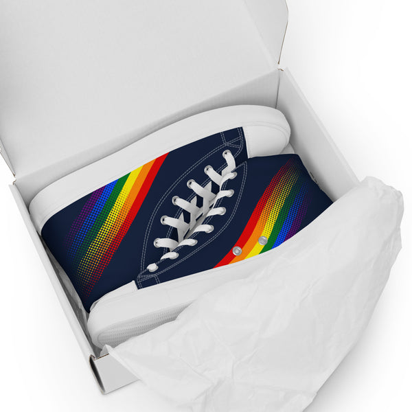 Gay Pride Colors Original Navy High Top Shoes - Women Sizes