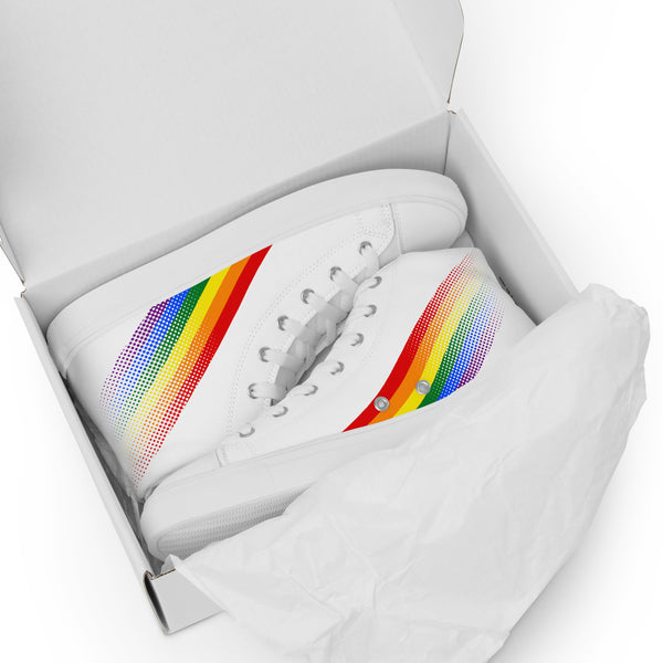 Gay Pride Colors Original White High Top Shoes - Women Sizes