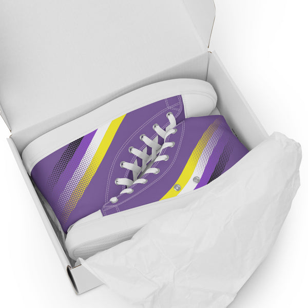 Non-Binary Pride Colors Original Purple High Top Shoes - Women Sizes