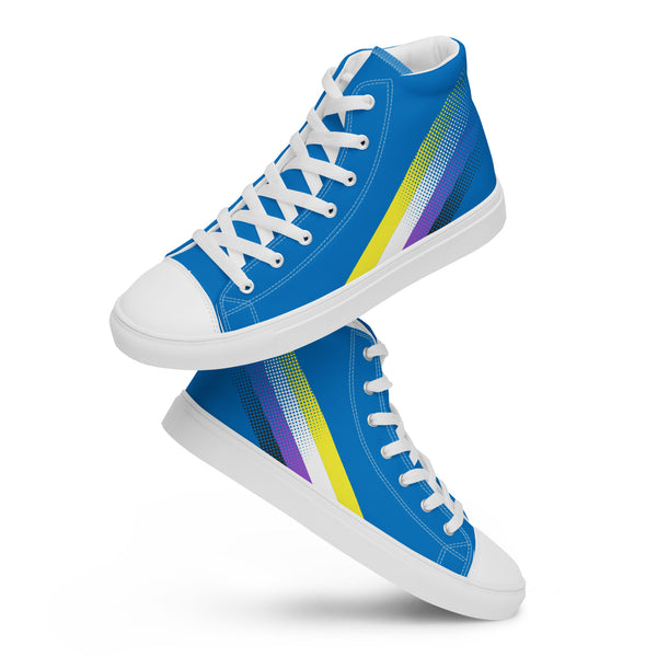 Non-Binary Pride Colors Original Blue High Top Shoes - Women Sizes