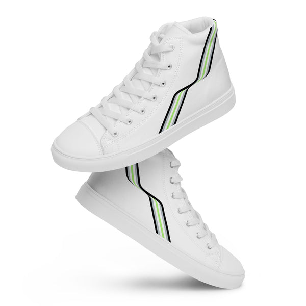 Original Agender Pride Colors White High Top Shoes - Women Sizes