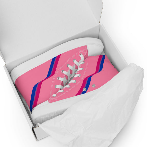 Original Bisexual Pride Colors Pink High Top Shoes - Women Sizes