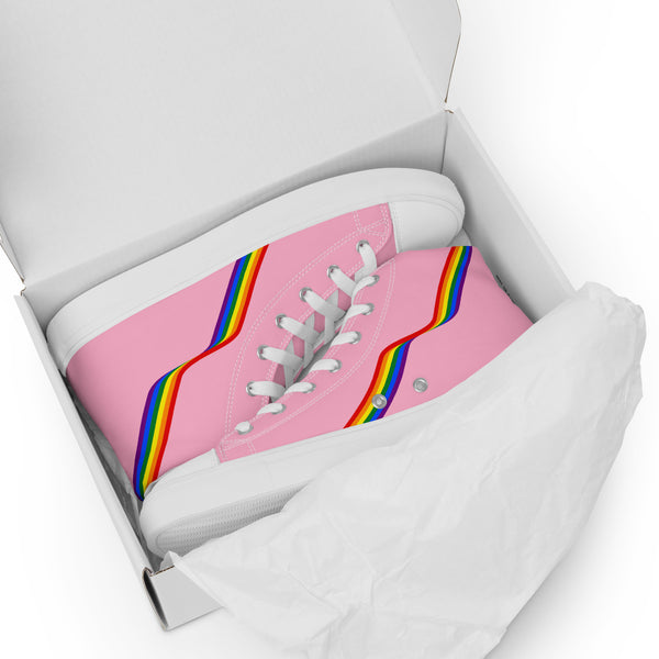Original Gay Pride Colors Pink High Top Shoes - Women Sizes