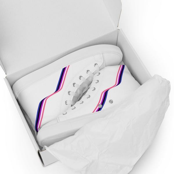 Original Genderfluid Pride Colors White High Top Shoes - Women Sizes
