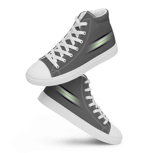 Casual Agender Pride Colors Gray High Top Shoes - Women Sizes