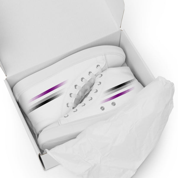 Casual Asexual Pride Colors White High Top Shoes - Women Sizes